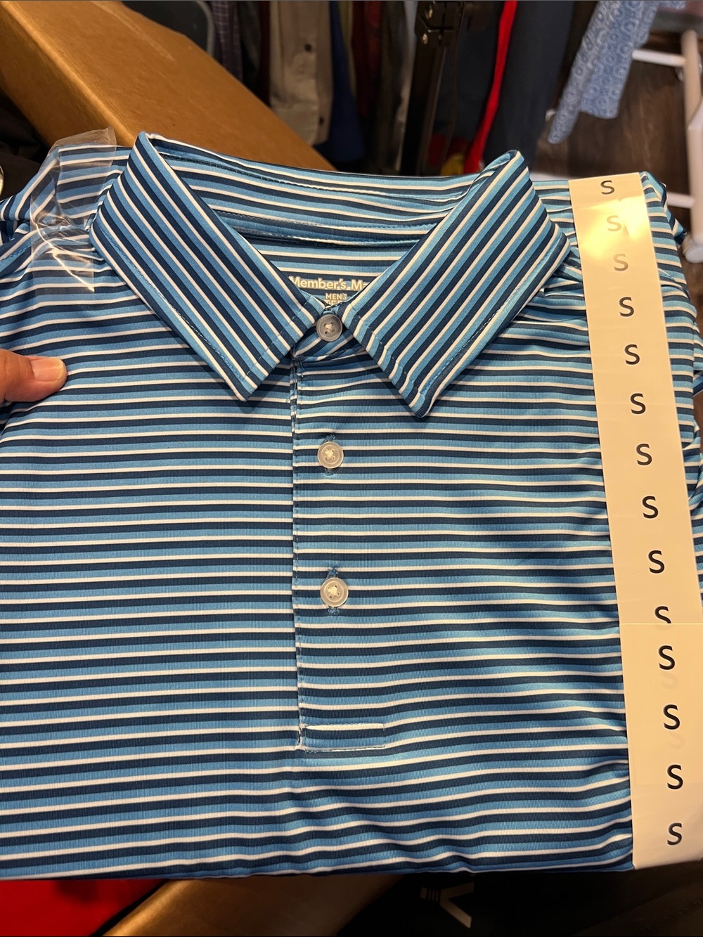 Member's Mark Men's Blue Multi-Stripe Polo